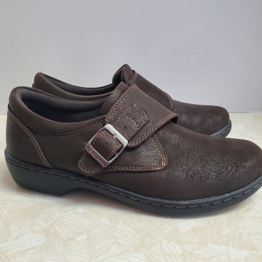 Eastland Dark Brown Leather Loafers with Buckle